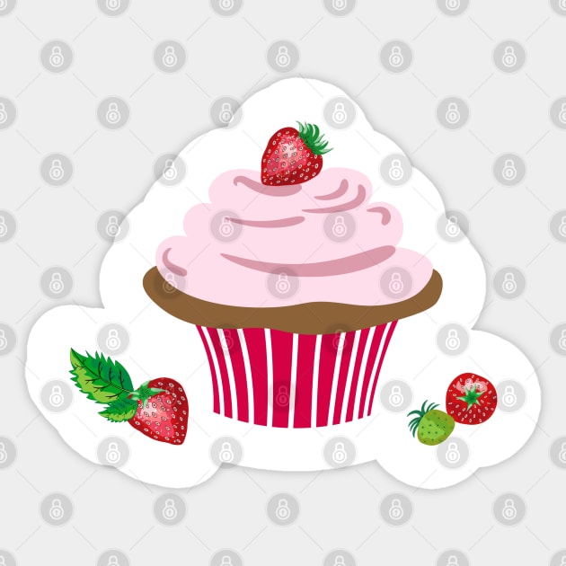 Strawberry Cake Sticker by LizzyizzyDesign